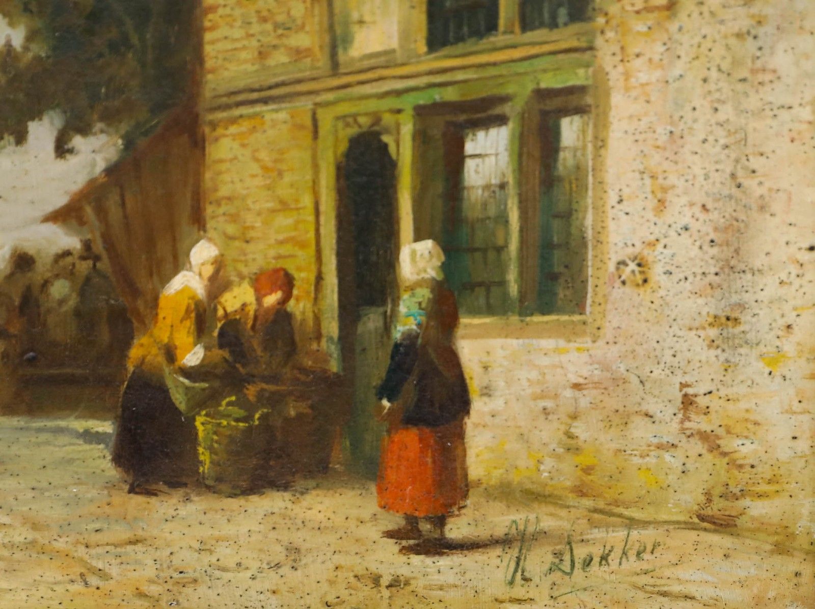 Henk Dekker  Dutch School  C.1870 Oil, Heading To Market photo vinterior
