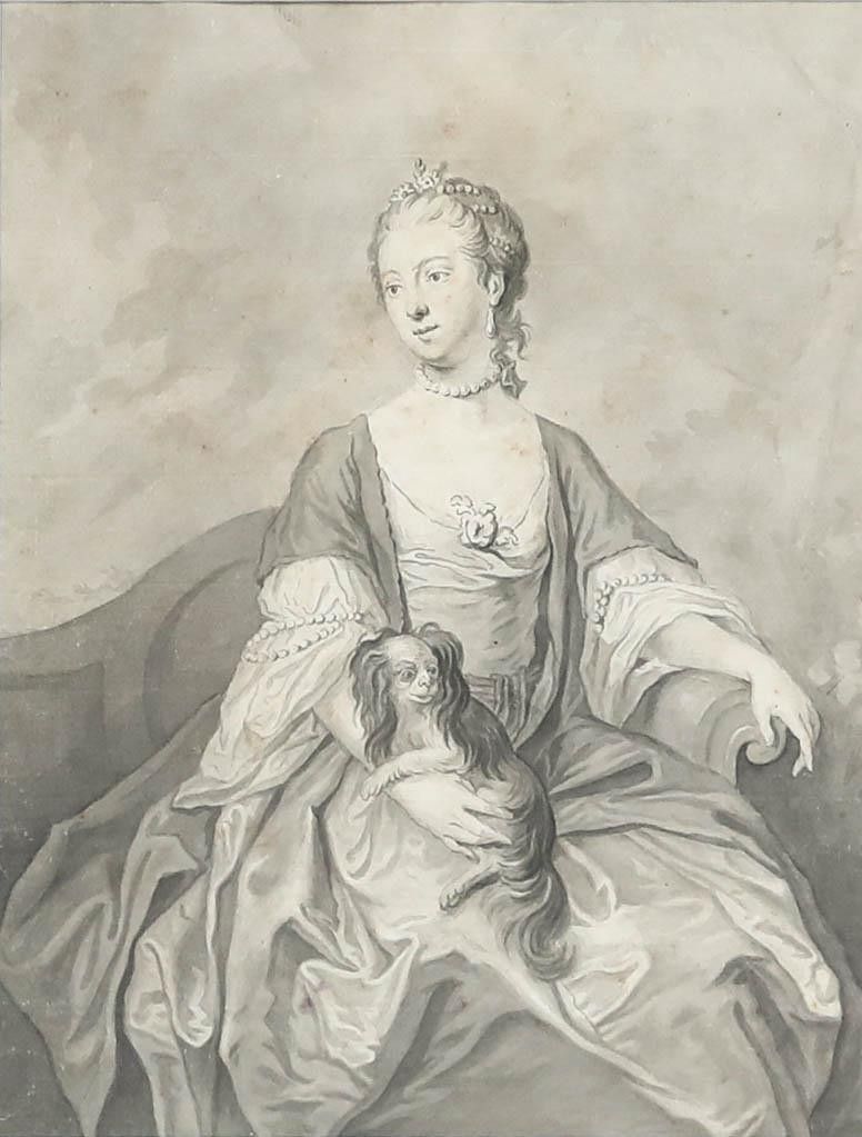 After Joshua Reynolds  (1723 1792) Early 19th Century Watercolour, The Duchess photo furniture