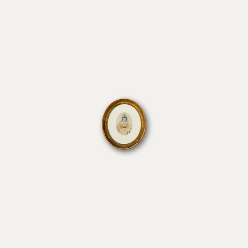 Framed Early 19th Century Watercolour Portrait Of Mrs Duvall photo vinterior