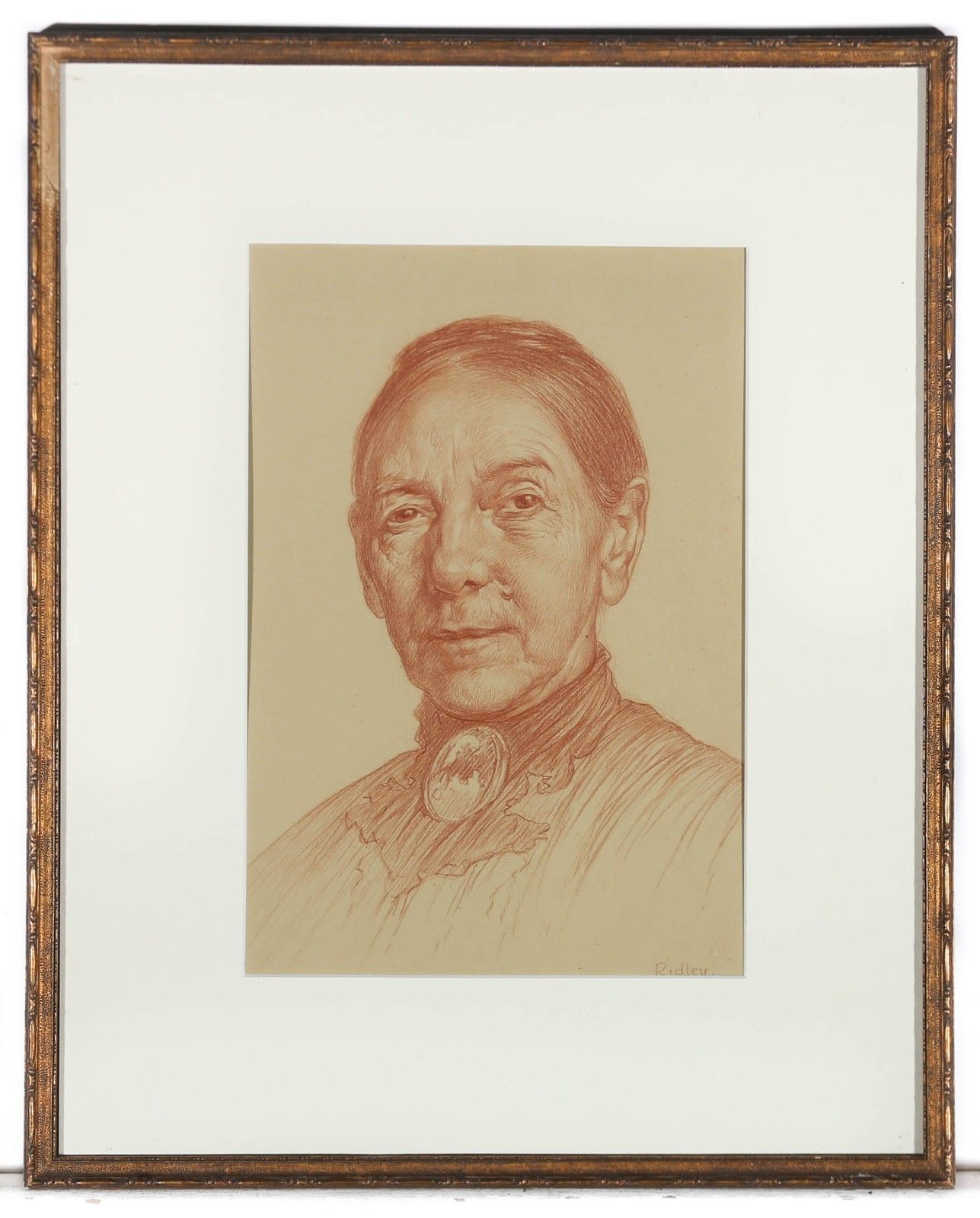 Edward Ridley (1883 1946) 1917 Sanguine, Edwardian Portrait photo for sale