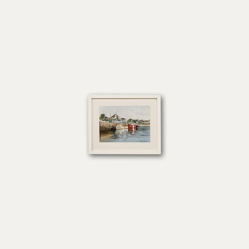 Jane Delaney Framed Contemporary Watercolour, Locquirec, Brittany photo buy