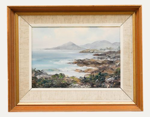 Framed 20th Century Oil The White Strand