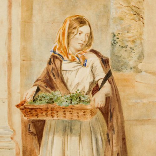 Framed Late 19th Century Watercolour The Watercress Seller photo Art