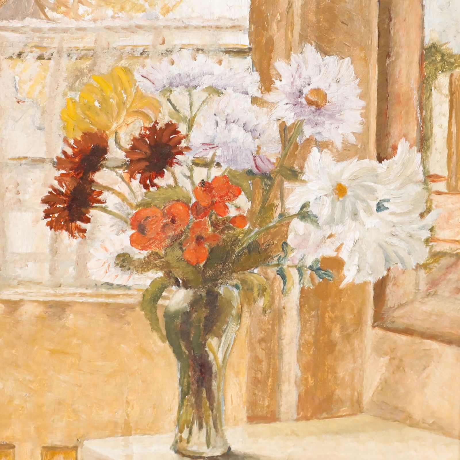 E. M. Bagley Framed 20th Century Oil, Flowers Near A Window photo Art