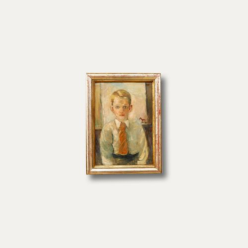 Anton Gold (1914 1970) Mid 20th Century Oil, The Schoolboy photo buy