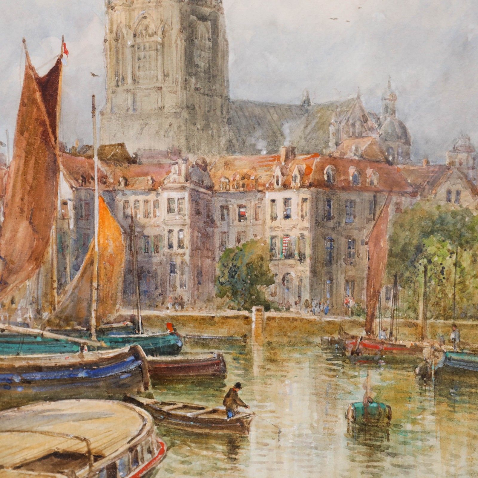 J. Van Stappen Dutch School  20th Century Watercolour, Rotterdam photo Art