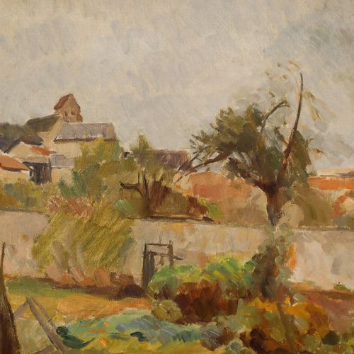 Bertrand Py (1895 1973) Framed Oil, Looking Towards The Village Bell Tower photo Art