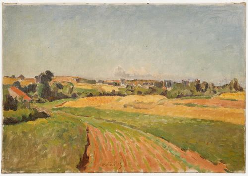 Bertrand Py (1895 1973) Mid 20th Century Oil, Route Dans La Campagne