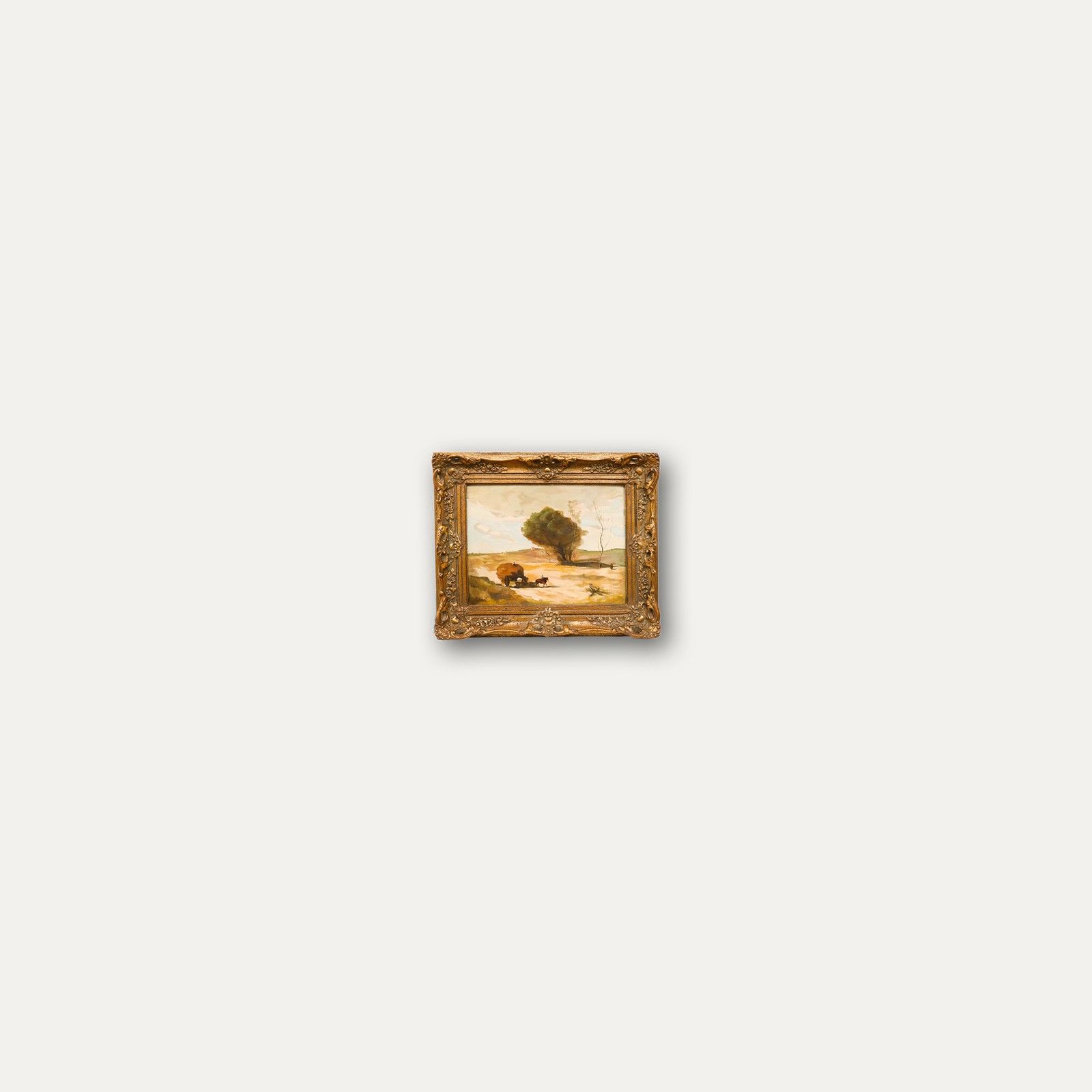 Pagis After Corot Framed Early 20th Century Oil, A Small Wagon In The Dunes photo buy