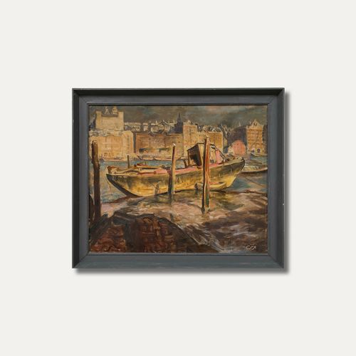 Continental School 20th Century Oil City Mooring photo buy