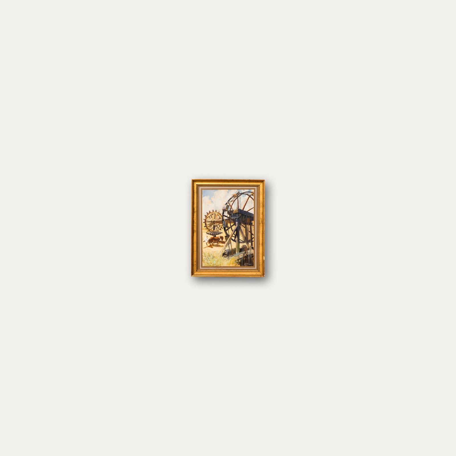 Clifford Charles Turner (1920 2018) 20th Century Oil, Horse Mill photo buy