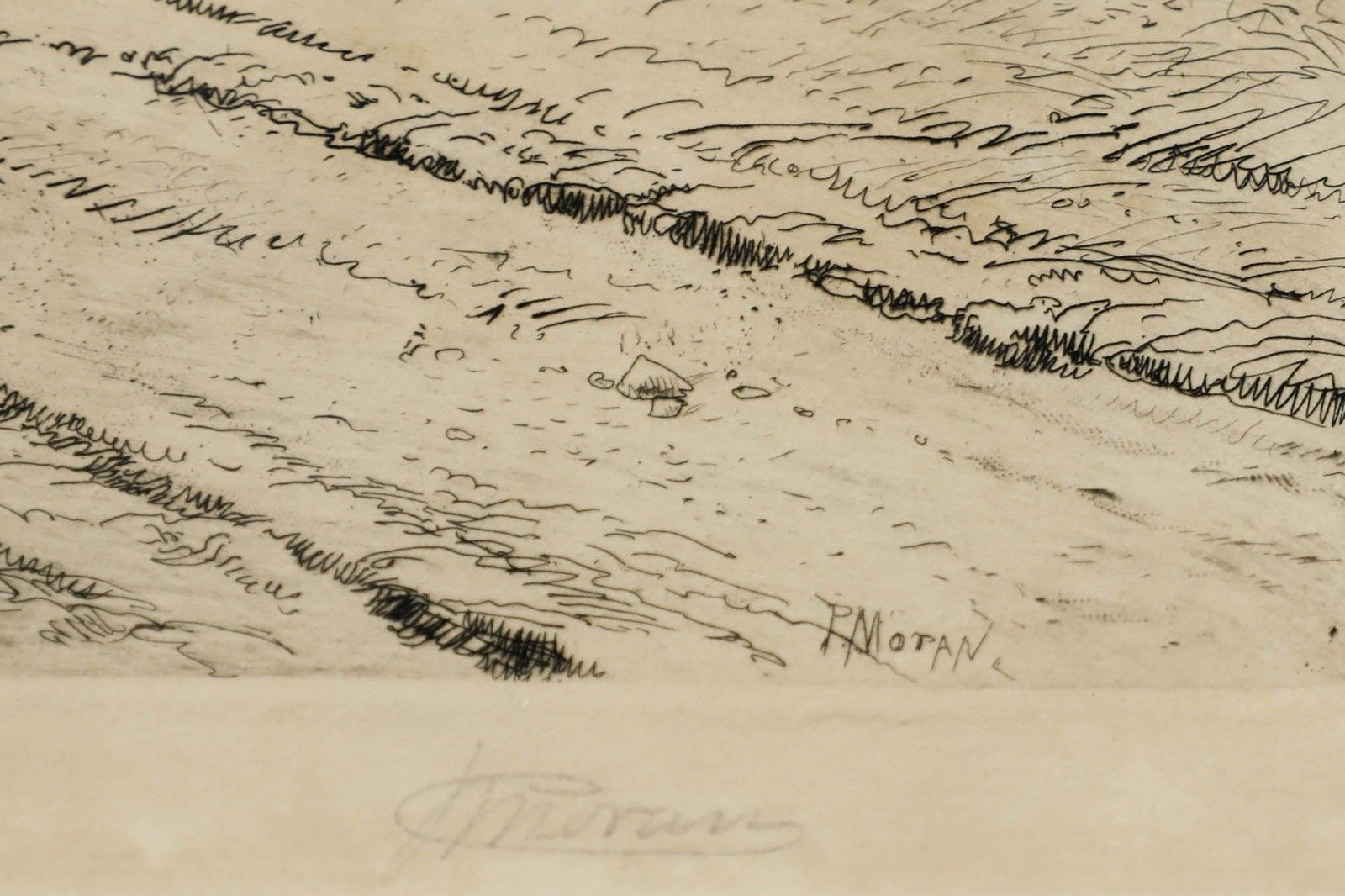 Peter Moran (1841 1914) Framed Etching, On The Road To Santa Fe photo 524.0