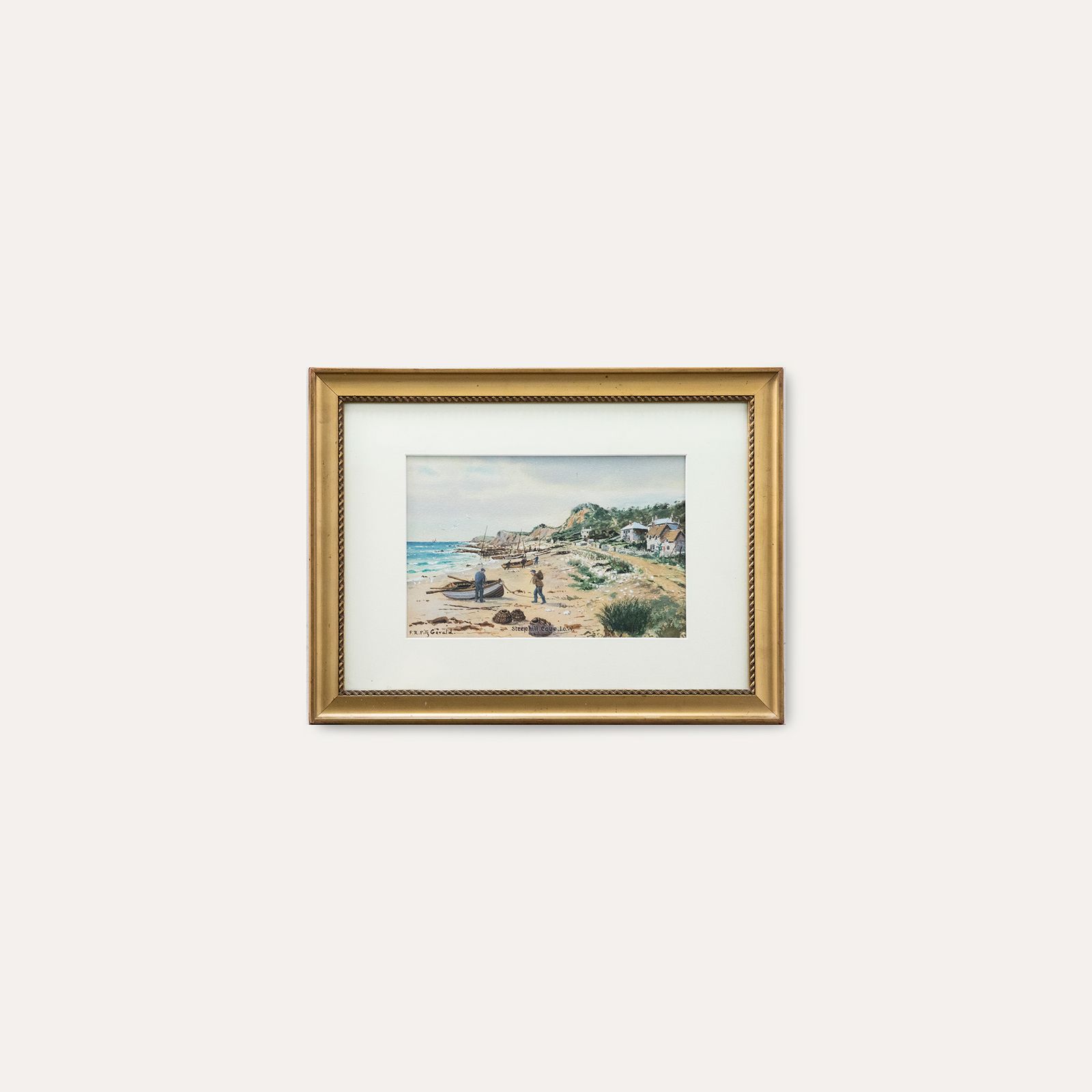 Frederick R. Fitzgerald (1869 1944)  Framed Watercolour, Steephill Cove, I.O.W. photo buy