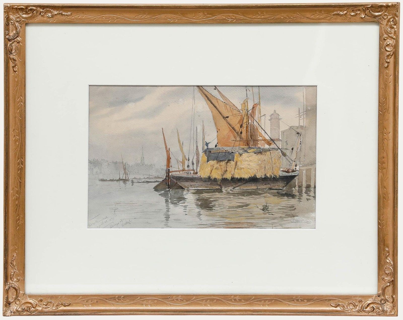 Herbert Menzies Marshall (1841 1913) 1871 Watercolour, The Quay