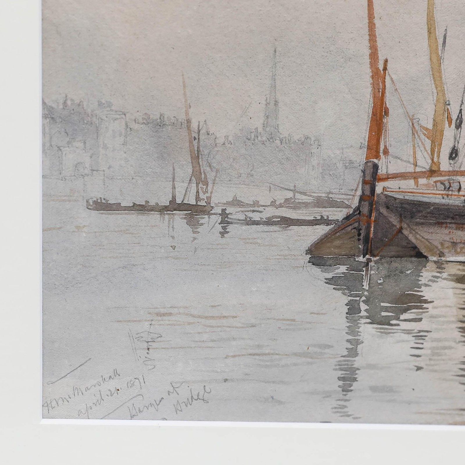 Herbert Menzies Marshall (1841 1913) 1871 Watercolour, The Quay photo vinterior