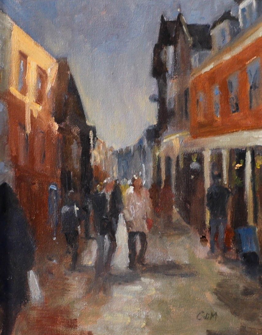 Celia Di Massimo Framed Contemporary Oil, A Cold Day In Winchester photo furniture