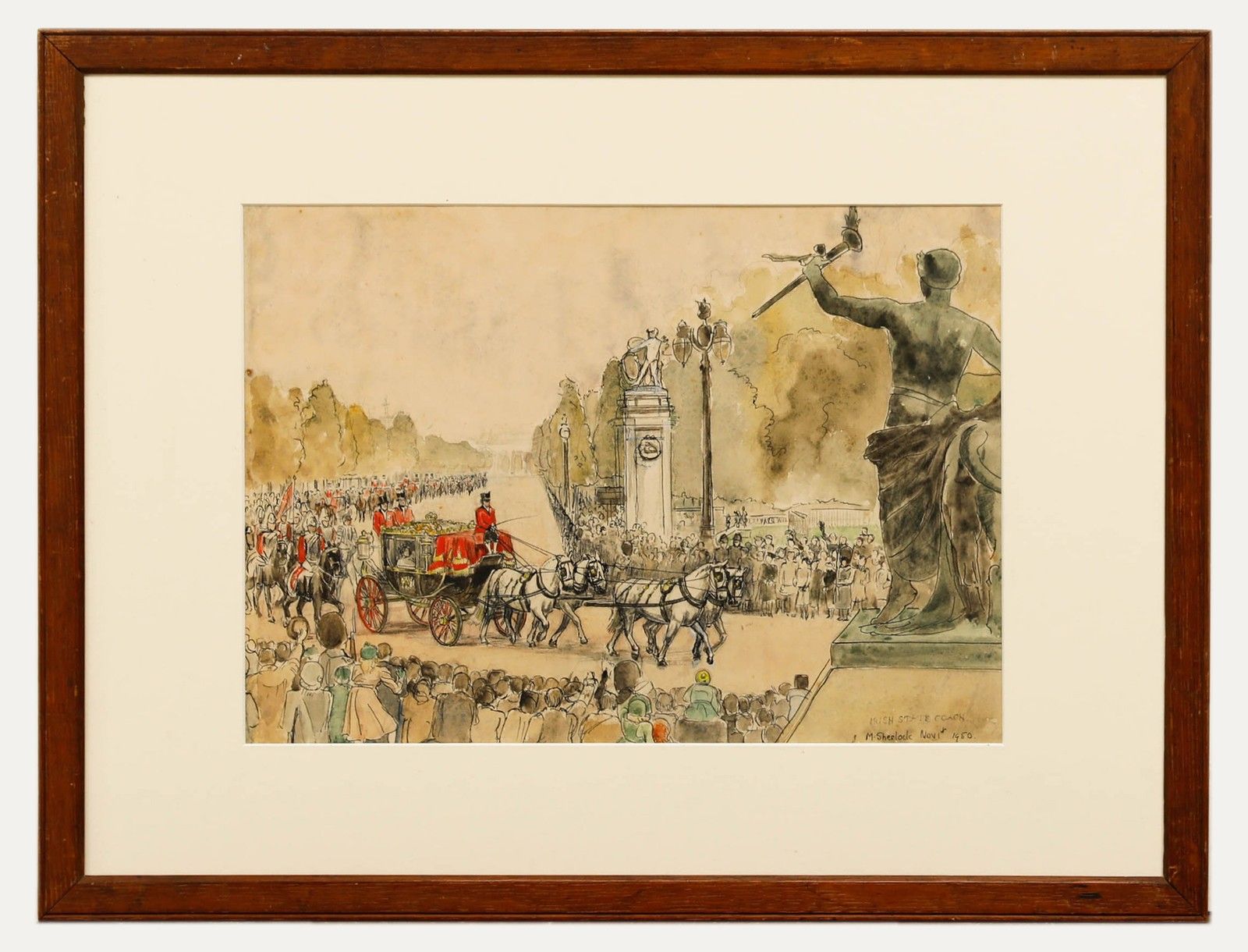 Marjorie Sherlock (1897 1973) 1950 Watercolour, Irish State Coach