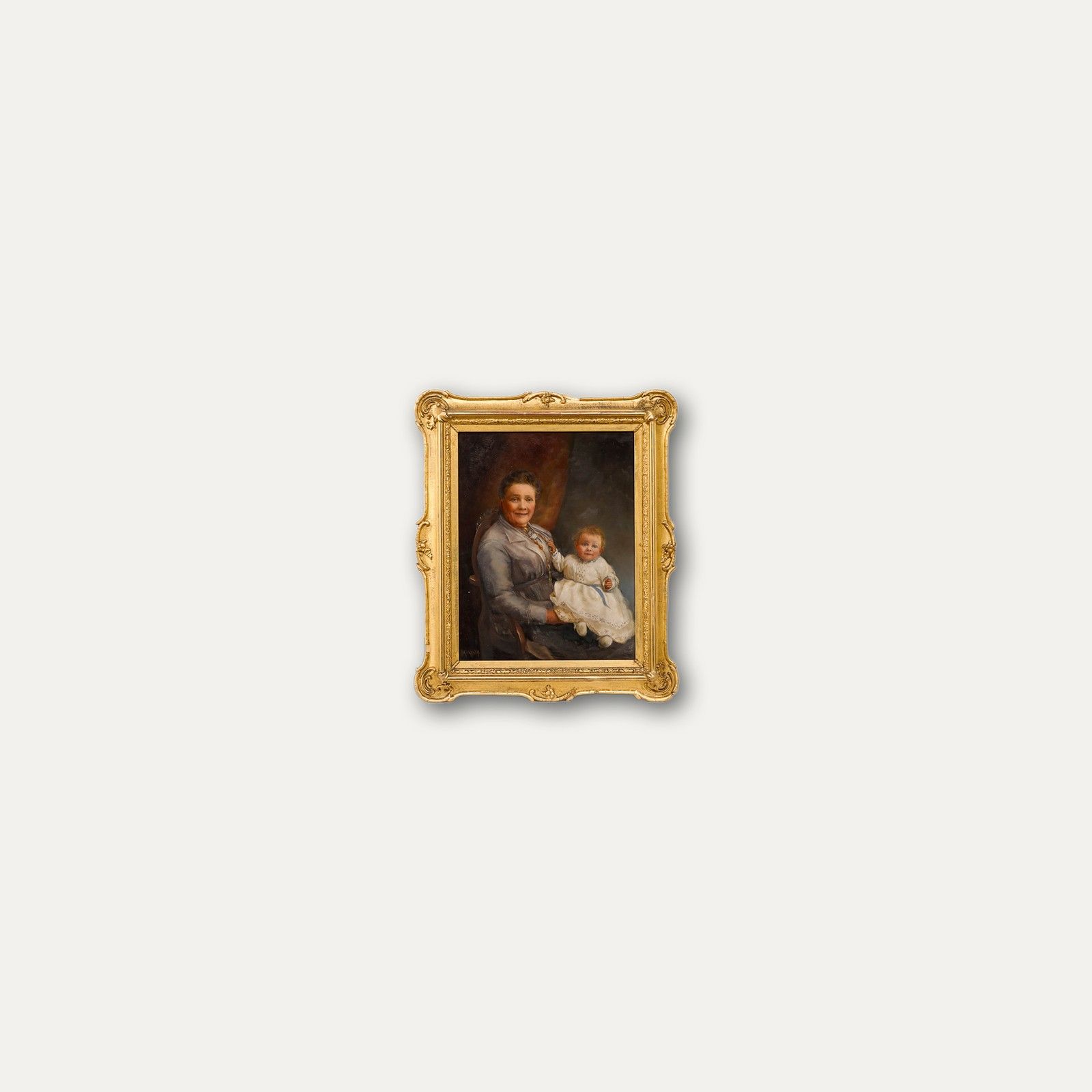 Madam Varney 19th Century Oil, Mother And Child photo buy