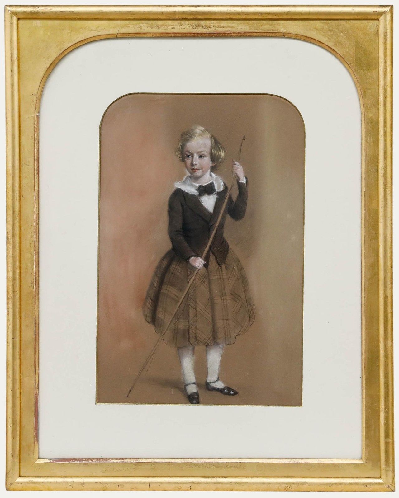 British School Late 19th Century Pastel Portrait Of A Young Boy