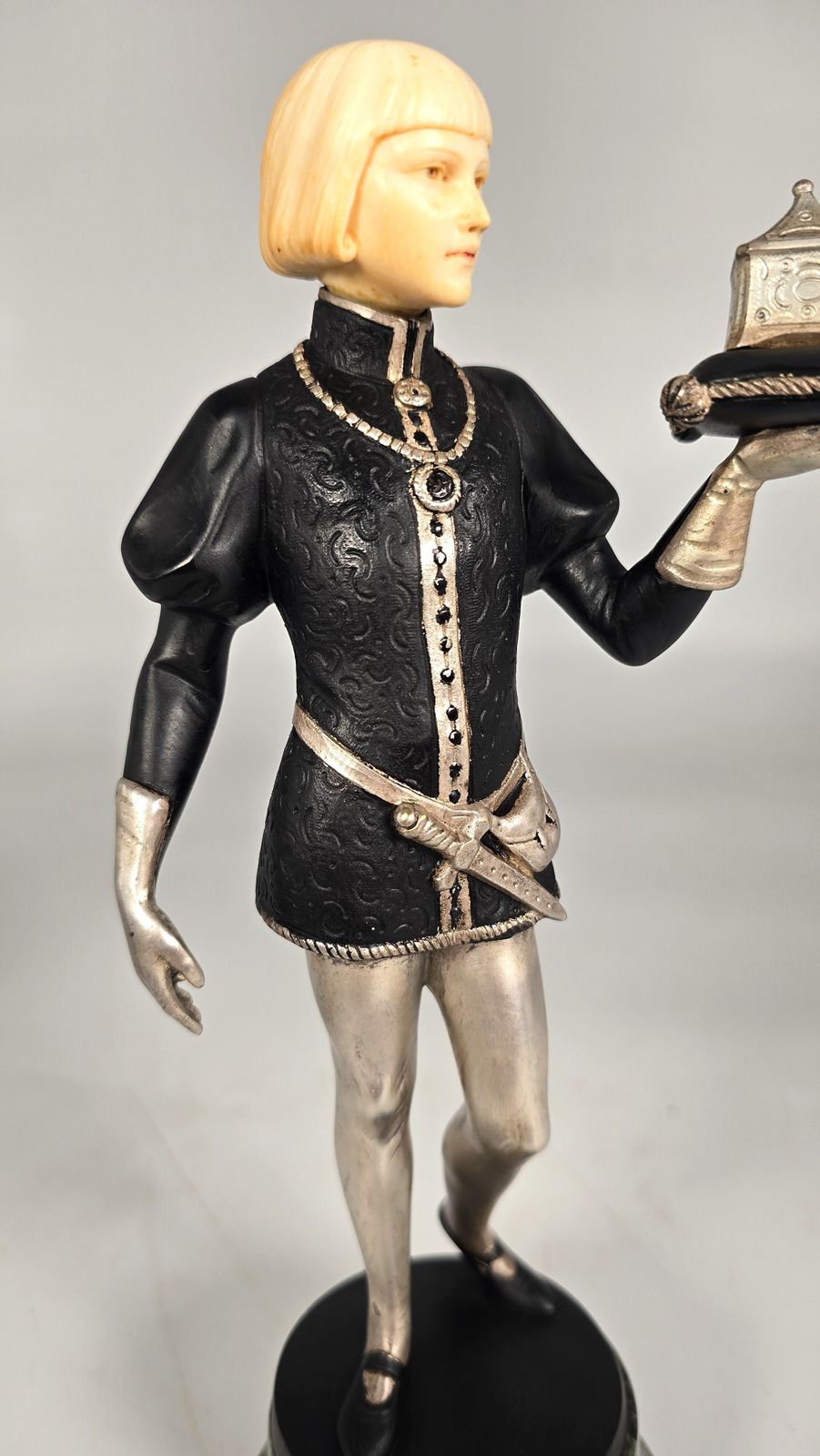 Gotthilf Jaeger, A Pair Of Bronze And Ivory Figures, The Falconer And The Casket Bearer Circa 1925 photo furniture