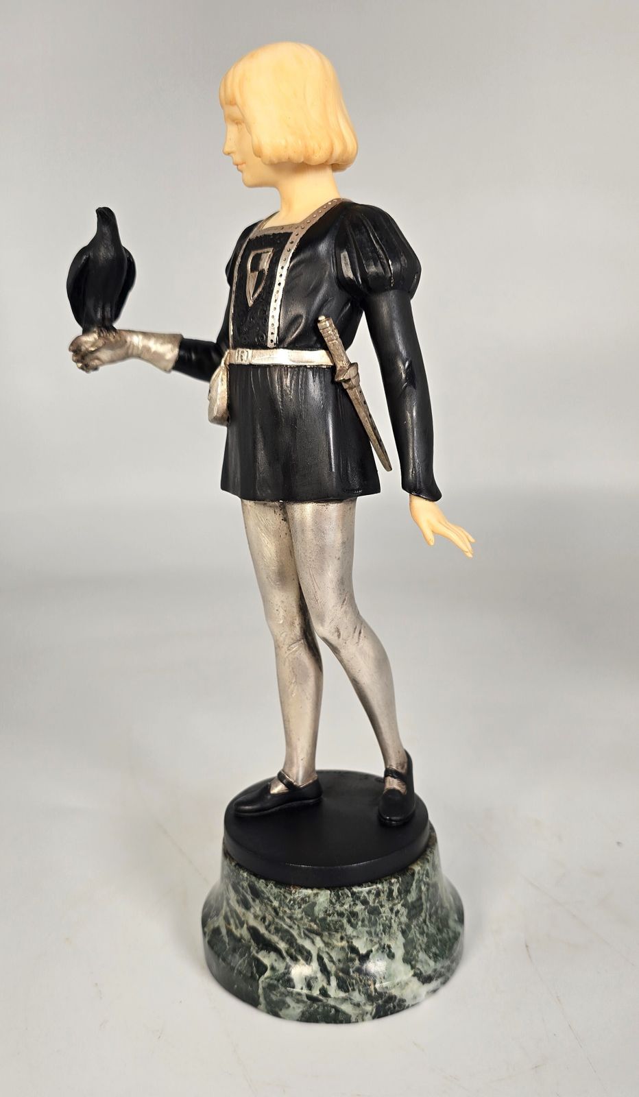 photo furniture Gotthilf Jaeger, A Pair Of Bronze And Ivory Figures, The Falconer And The Casket Bearer Circa 1925