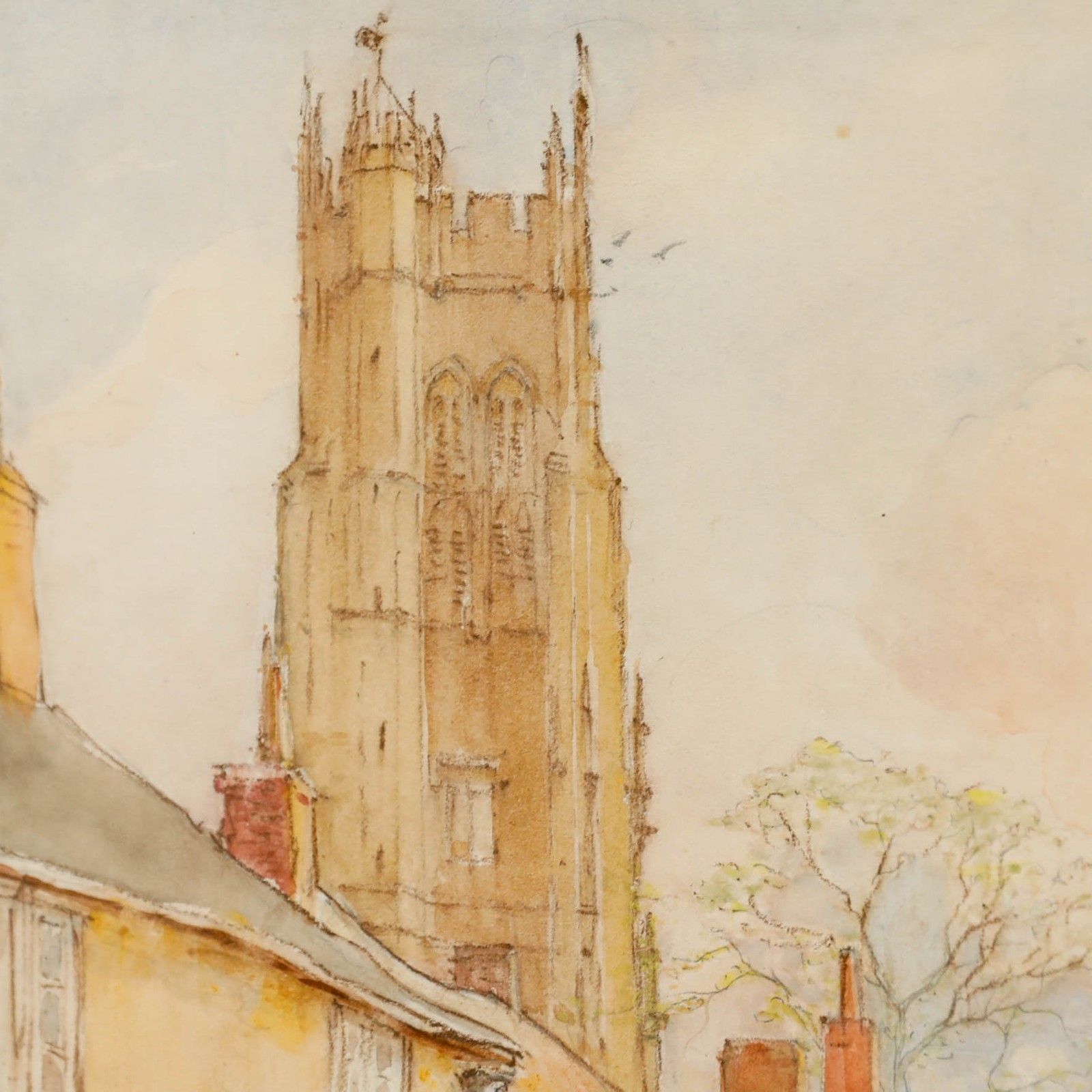 Alfred Henry Hart (1866 1953 )  Framed Watercolour, Beaminster photo vinterior
