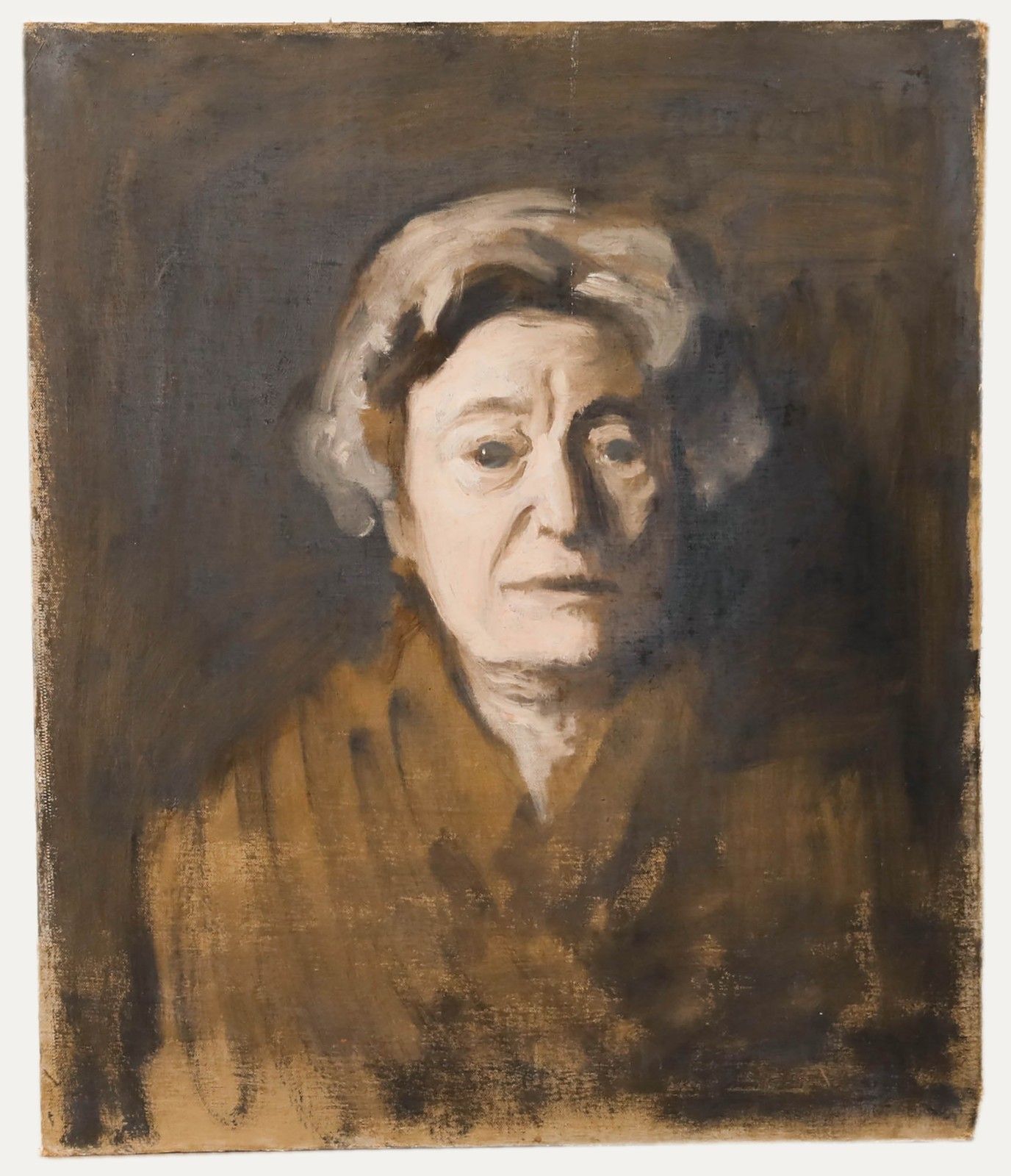 George Weissbort (1928 2013) 20th Century Oil, Elderly Lady photo furniture
