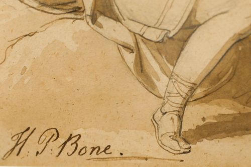 Henry Pierce Bone (1779 1855) Early 19th Century Watercolour, Look Of Love photo vinterior
