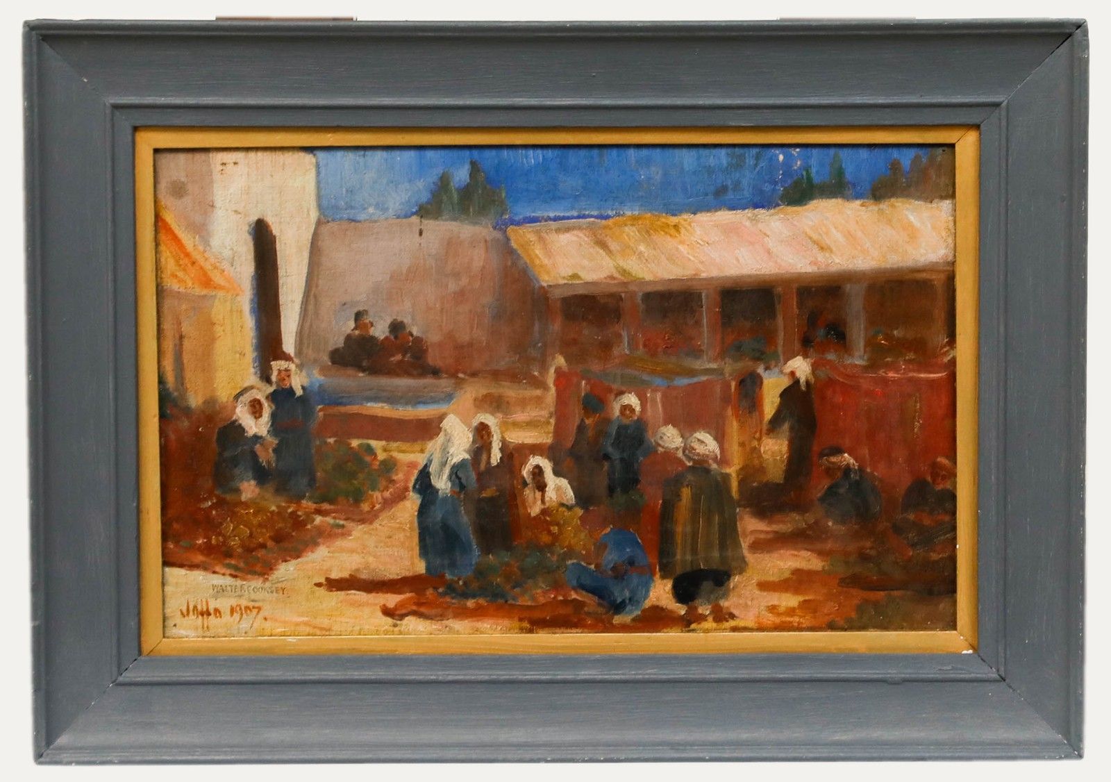 Walter Cooksey Framed Early 20th Century Oil, The Old Market Place, Jaffa