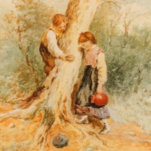 Attrib. Frederick George Reynolds (1828 1932 Watercolour, Tree Climbing photo Art