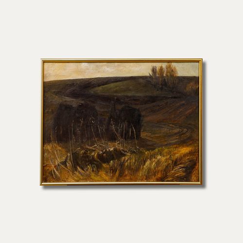 Viollet Fuller (1920 2008) Mid 20th Century Oil, October In Thaxted, Essex photo vinterior