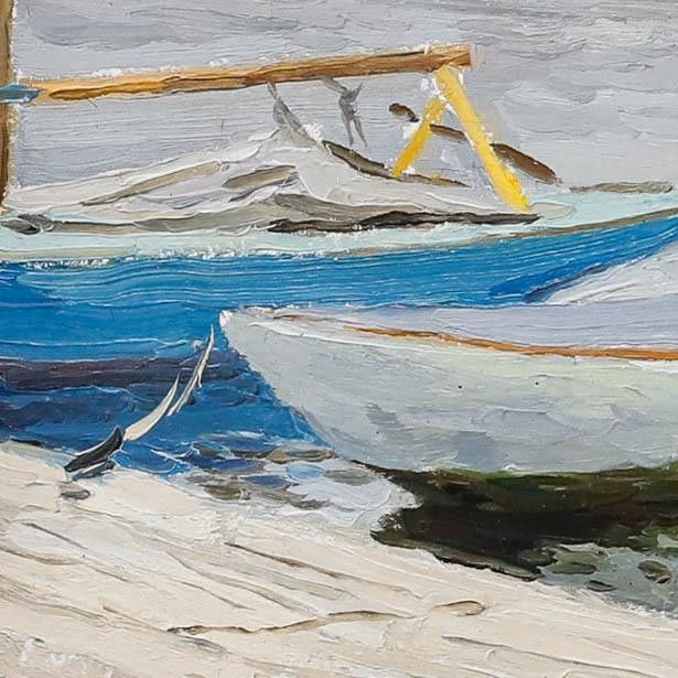 Leonid Petrovitch Baikov (1918 1994) Mid 20th Century Oil, At The Dock photo Art
