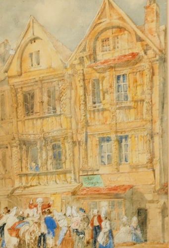After Richard Parkes Bonington Watercolour, Maison Grande Rue St. Pierre photo furniture