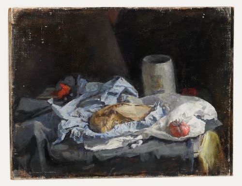 George Weissbort (1928 2013) 20th Century Oil, Cob Loaf In Cloth photo furniture