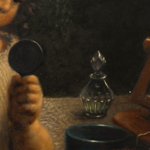 Morton Early 20th Century Oil, At The Dressing Table photo Art