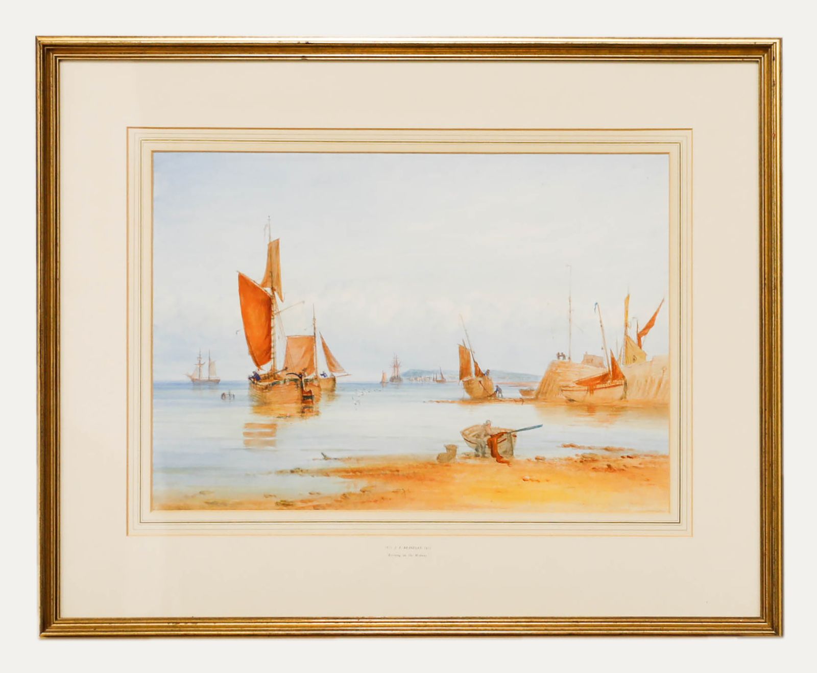 John Francis Branegan (1843 1909) Framed Watercolour, Evening On The Medway