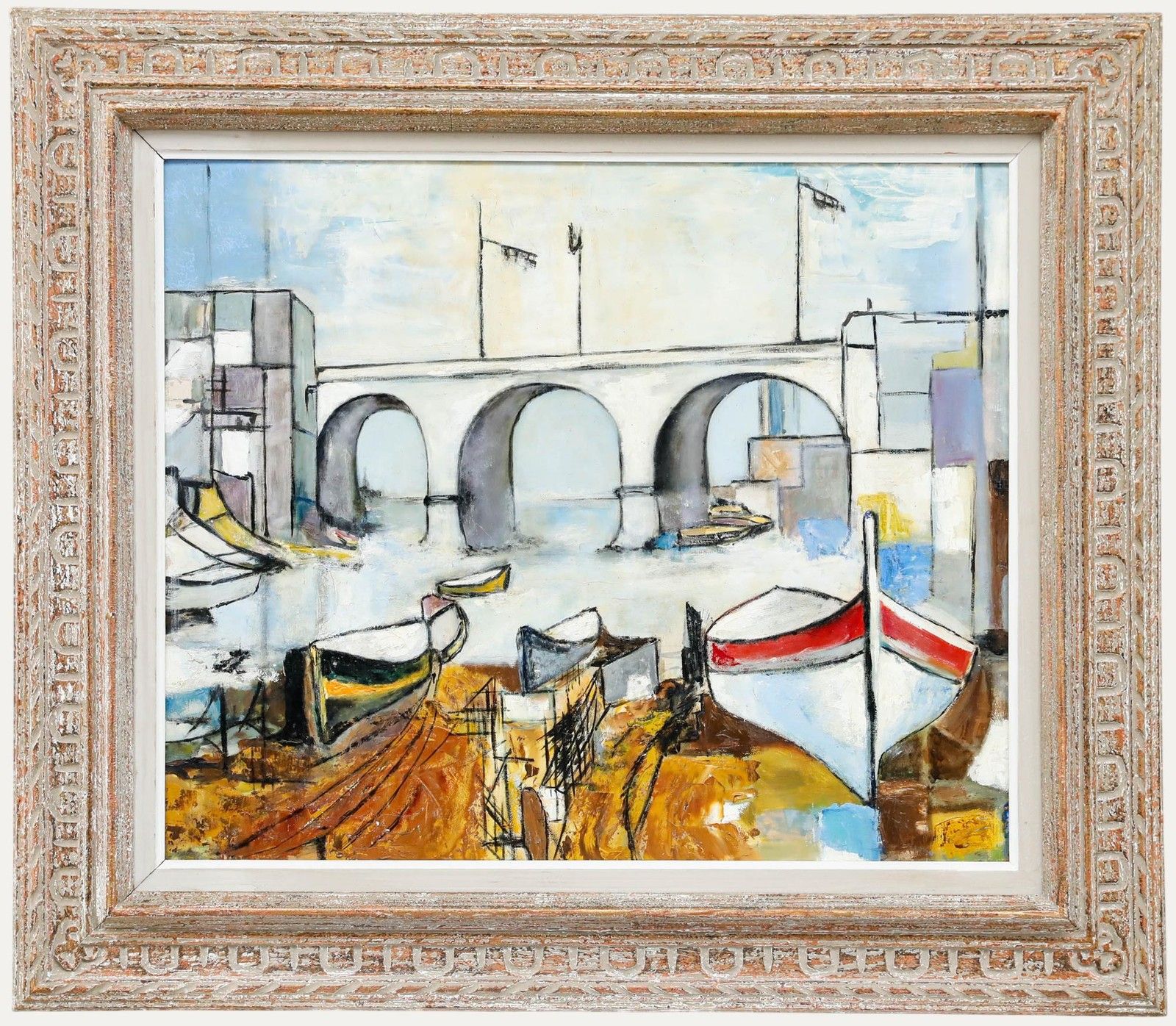 Framed 20th Century Oil Bridge Near The City Harbour