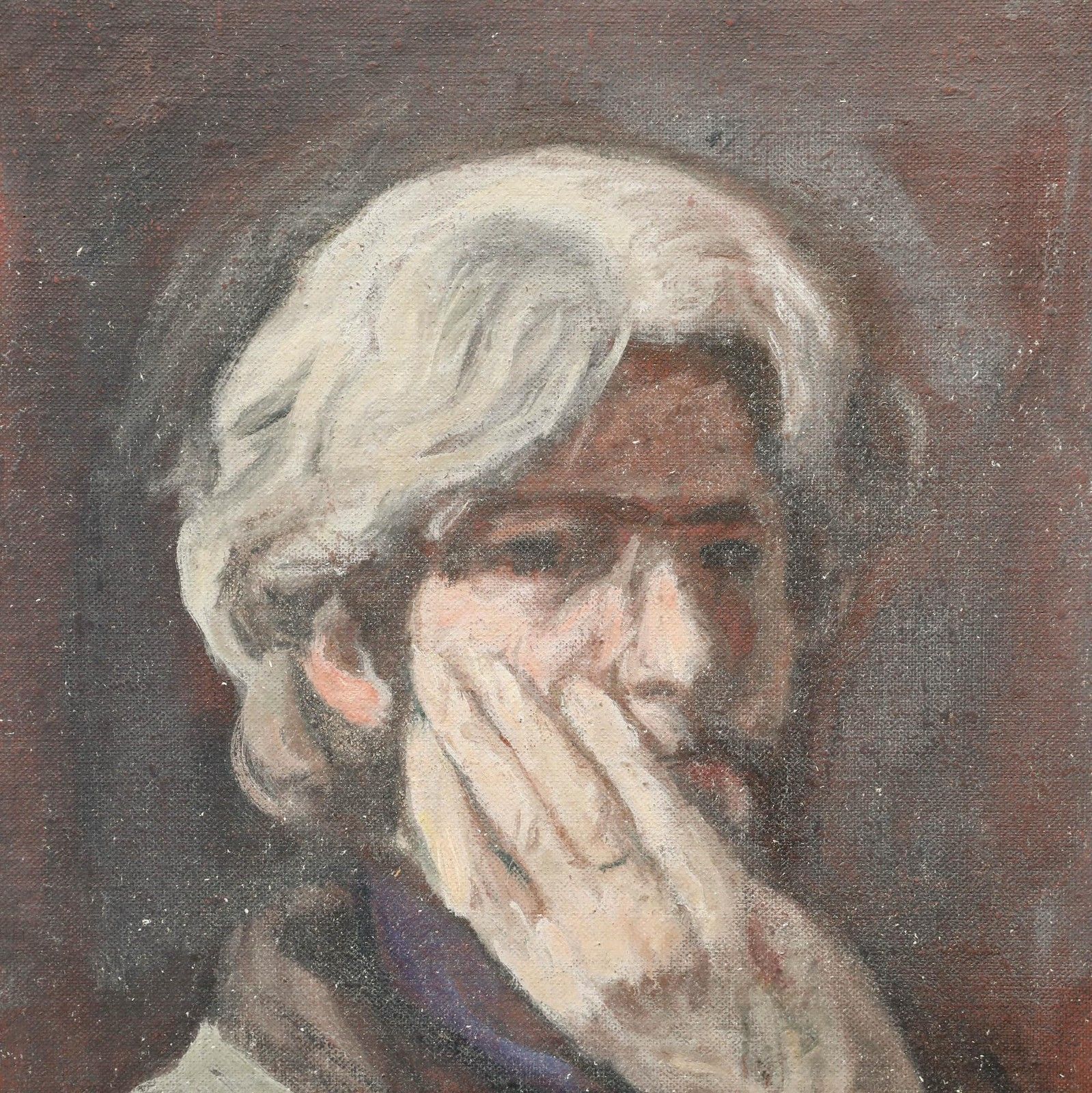 George Weissbort (1928 2013) Mid 20th Century Oil, Pensive Look photo Art