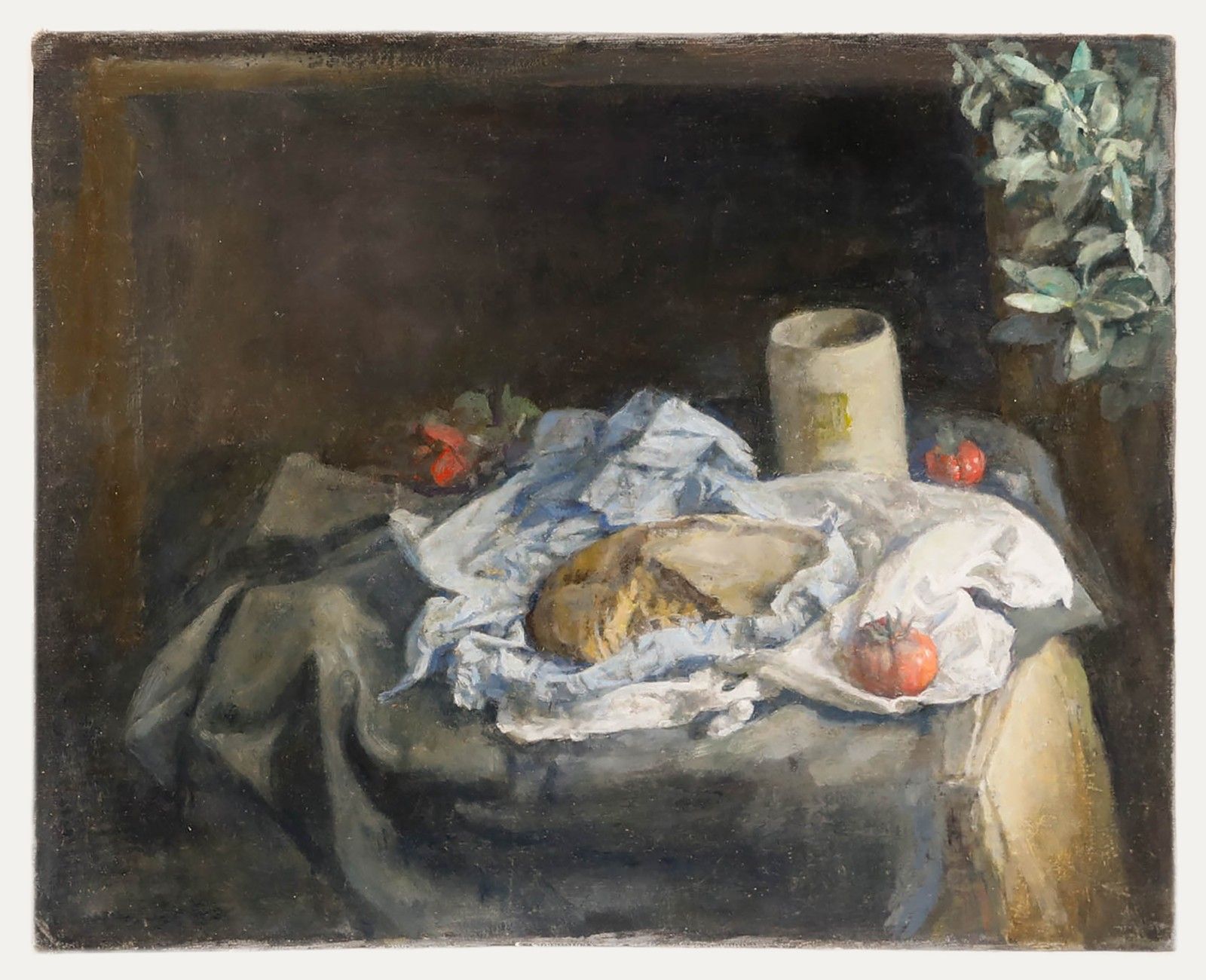 George Weissbort (1928 2013) 20th Century Oil, Cob Loaf In Cloth photo furniture