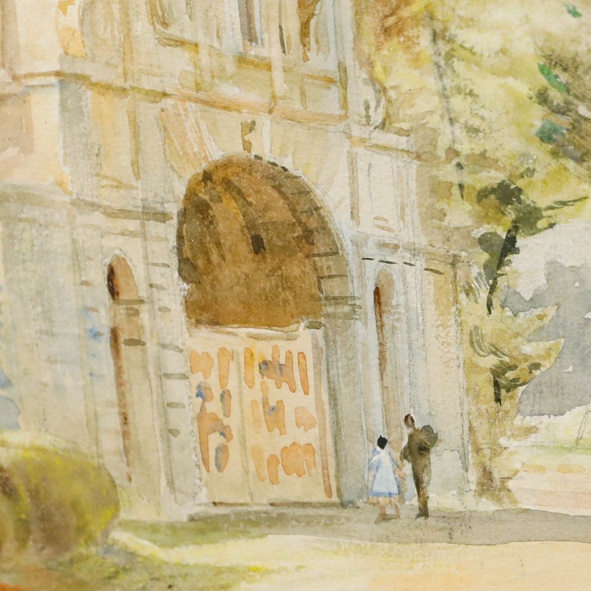 Alfred Henry Hart (1866 1953) Framed Watercolour, Admiring Old Temple Bar photo Art