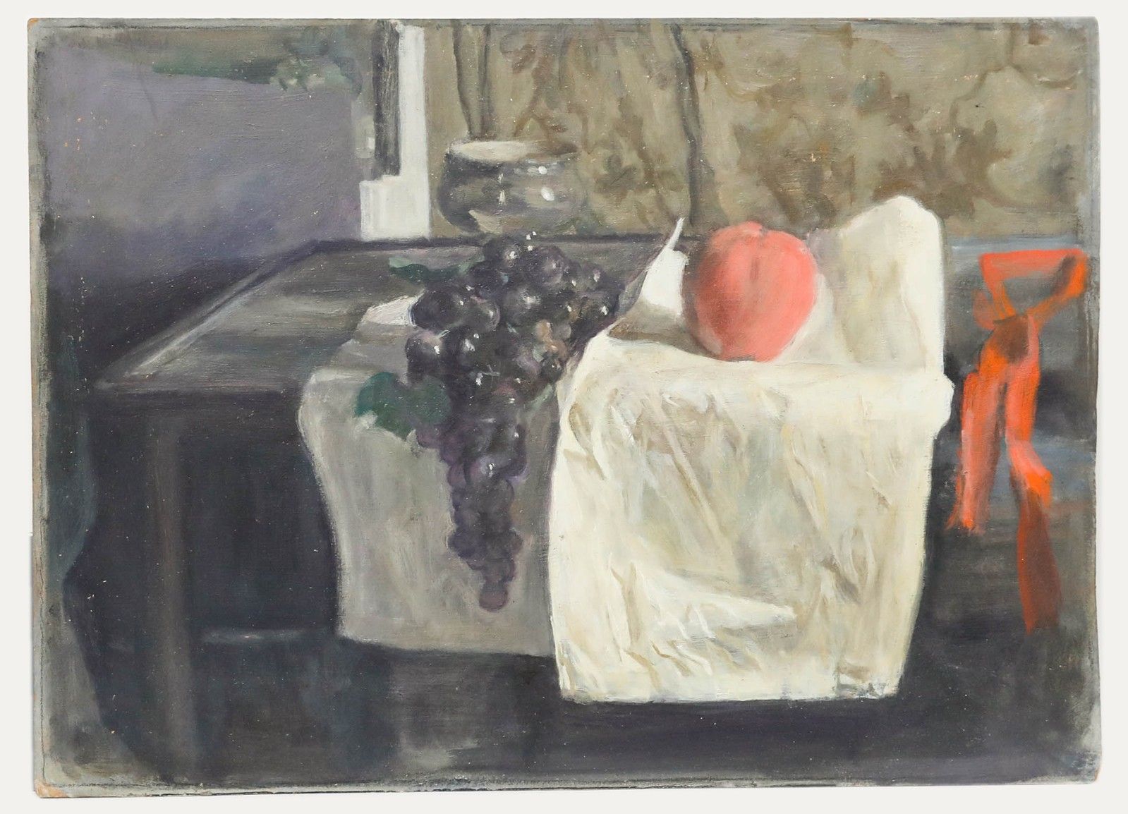 George Weissbort (1928 2013) 20th Century Oil, Apple & Grapes On A Ledge photo furniture