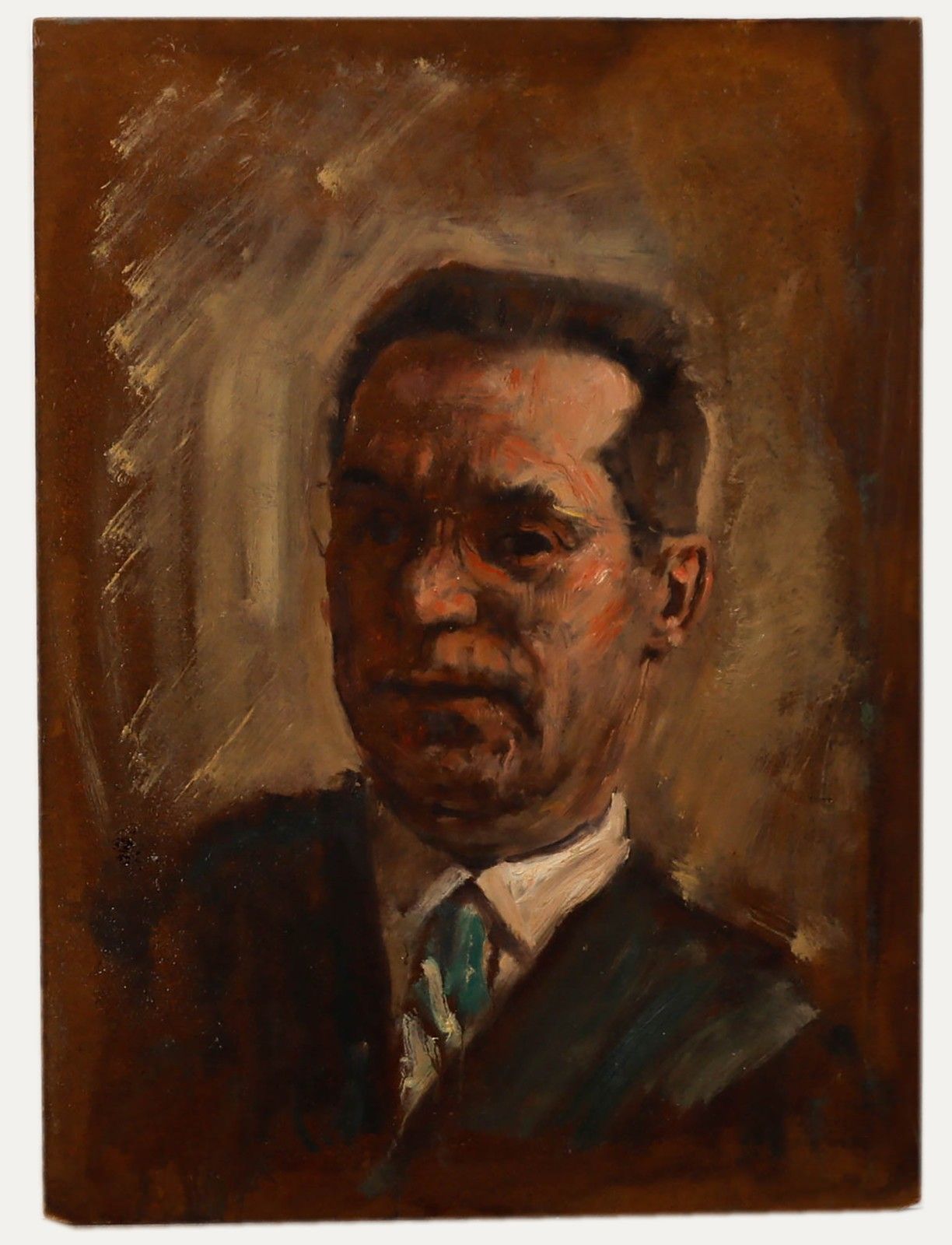 George Weissbort (1928 2013) 20th Century Oil, Portrait Of A Man In A Suit photo furniture