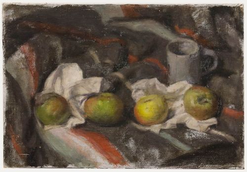 George Weissbort (1928 2013) 20th Century Oil, Four Apples & A Tankard