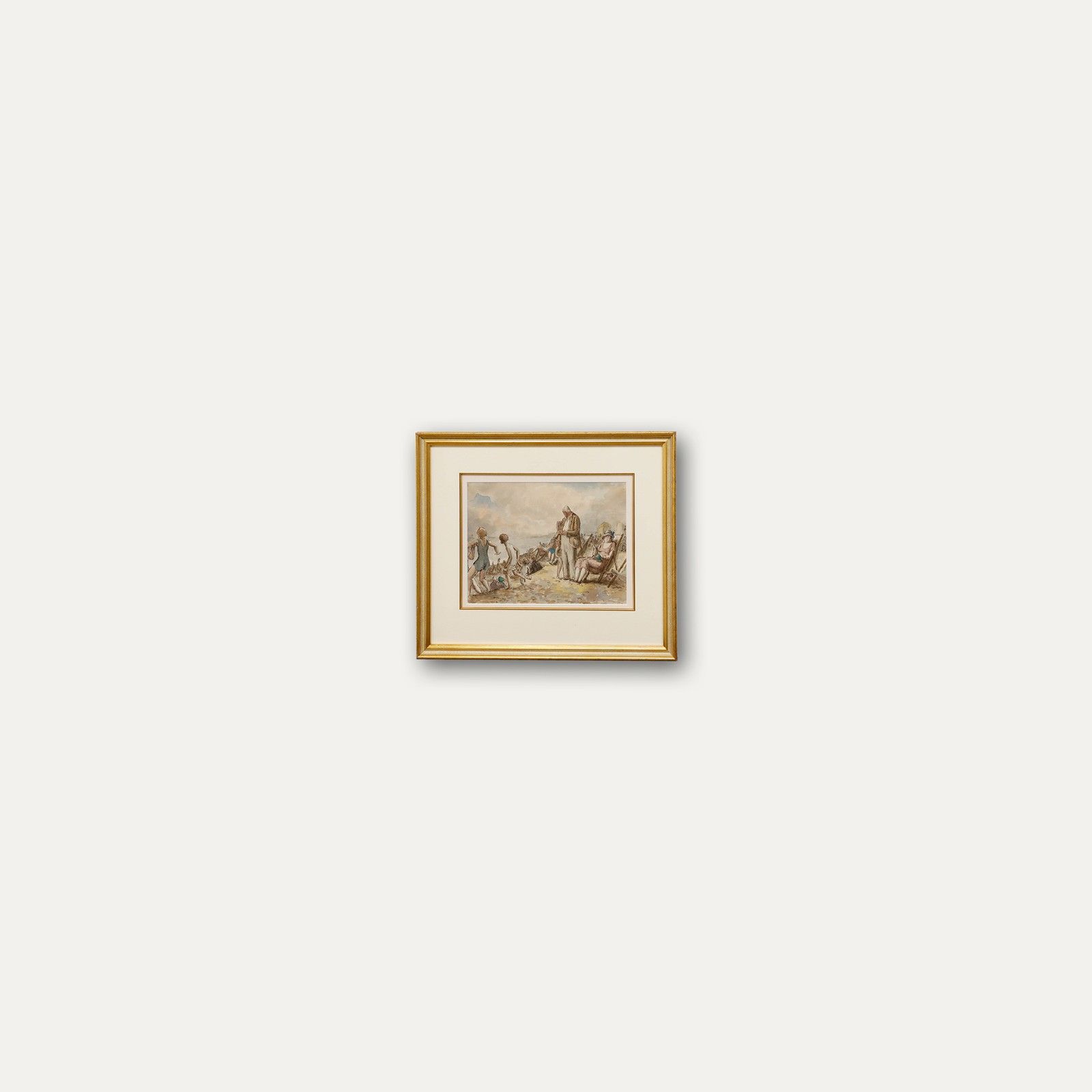 Harold Hope Read (1881 1959) Framed  Watercolour, Crowds On The Beach photo vinterior