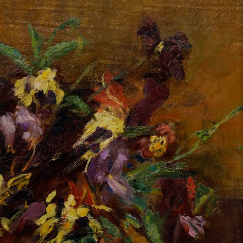 Cecile Hertz Eyrolles (1875 1974) Framed Oil, Still Life Of Violas photo 524.0