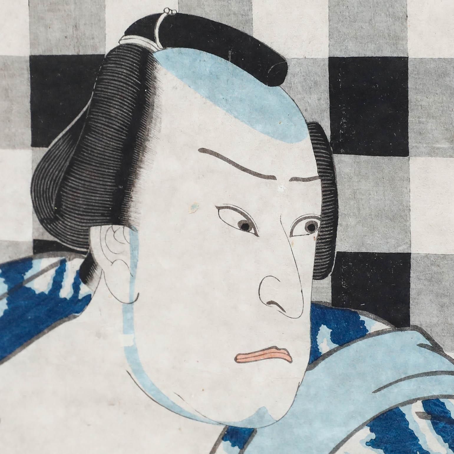 Utagawa Kunisada (1786 1865) Framed Japanese Woodblock, A Popular Man photo 215.0