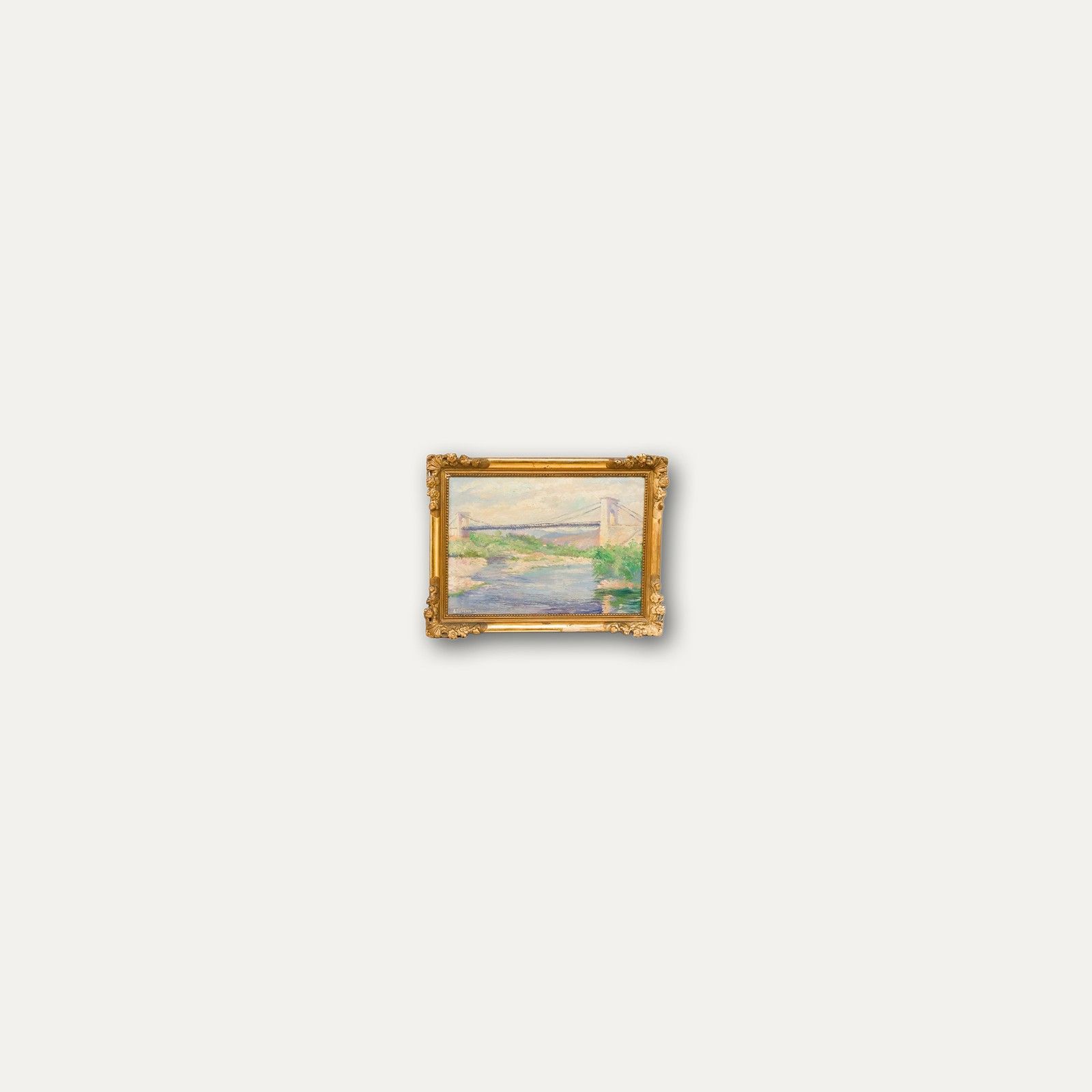 Adrienne Feremans Warzee (1888 1965) Framed Oil, Marc Seguin Footbridge photo buy