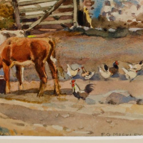 Frederick G. Meekley (1896 1951)  Watercolour, Crofters Cottage In The Highlands photo buy