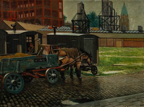 20th Century Oil The Patient Cart Horse photo furniture