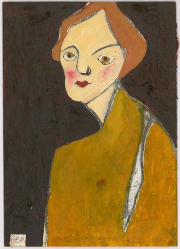 Ben Carrivick Contemporary Oil, Yellow Shawl photo furniture